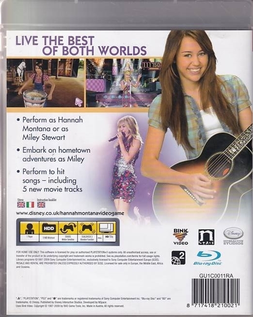 WaltDisney Hannah Montana - PS3 (B Grade) (Genbrug)